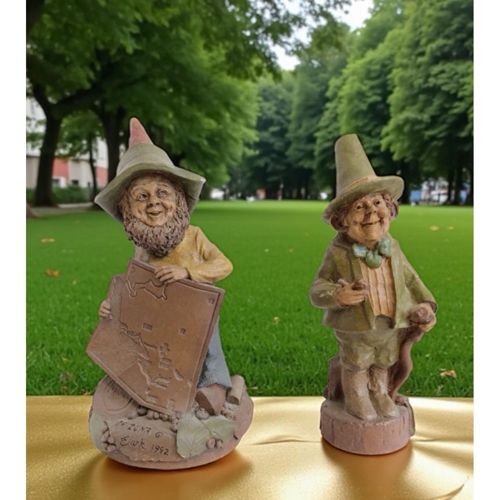 Lot Of 2 Vintage Figurine Retired Tom Clark Gnomes 7.5" Blarney & 8.5" Arizona